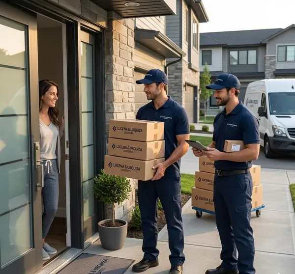 Entrega de caixas à porta do cliente
